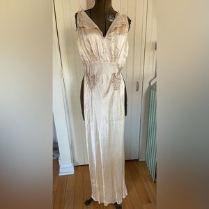 Vintage Handmade Peach Silk Dress